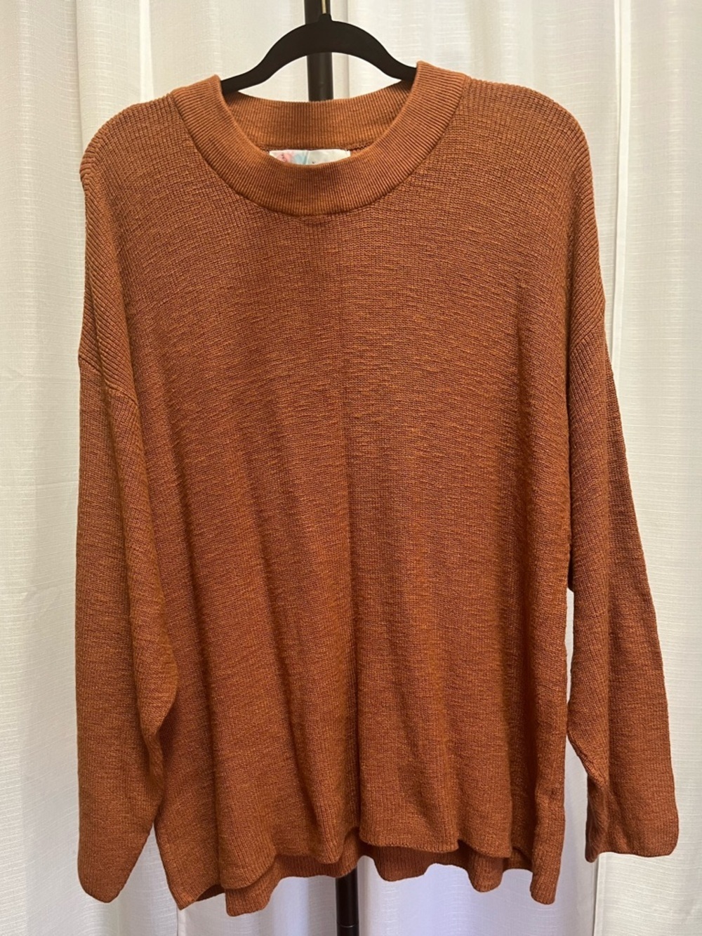 Free people beach burnt orange oversized cotton sweater | size large